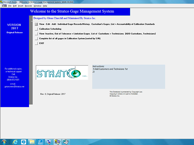 Gage Management software 4